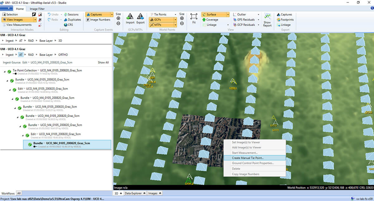 UltraMap Studio Tie points